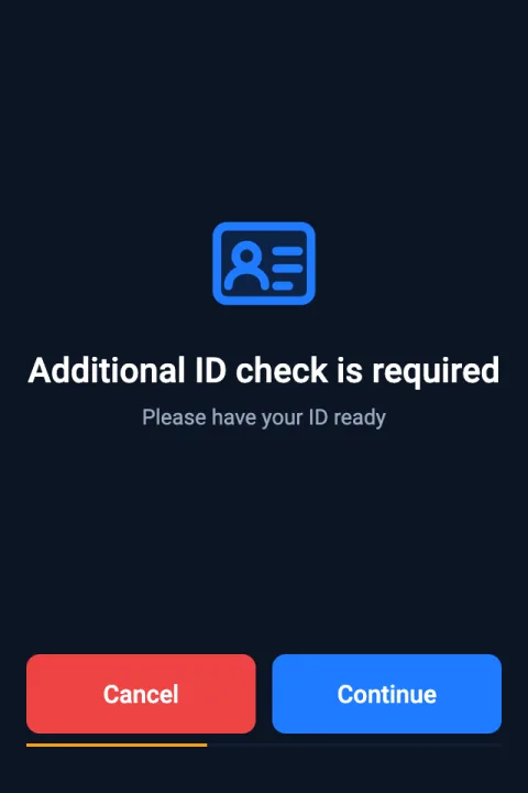 Additional ID check — only when needed