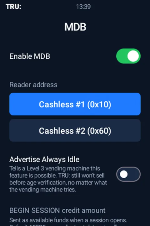 Connect the machine (MDB)