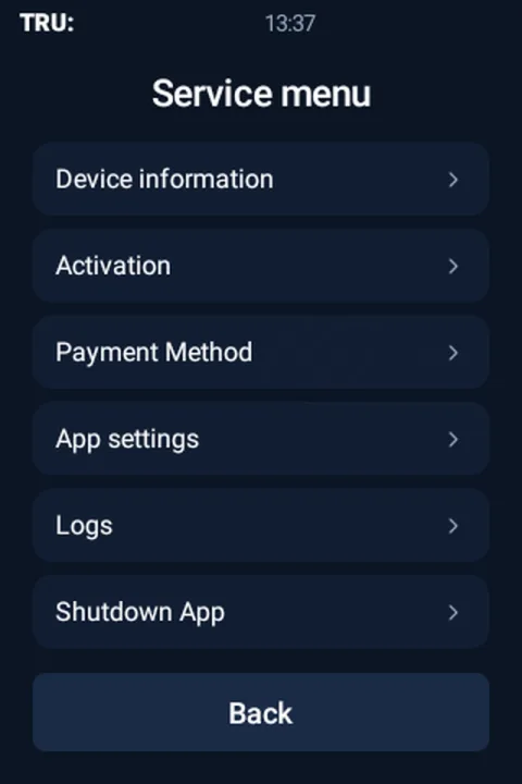 Open the Service menu